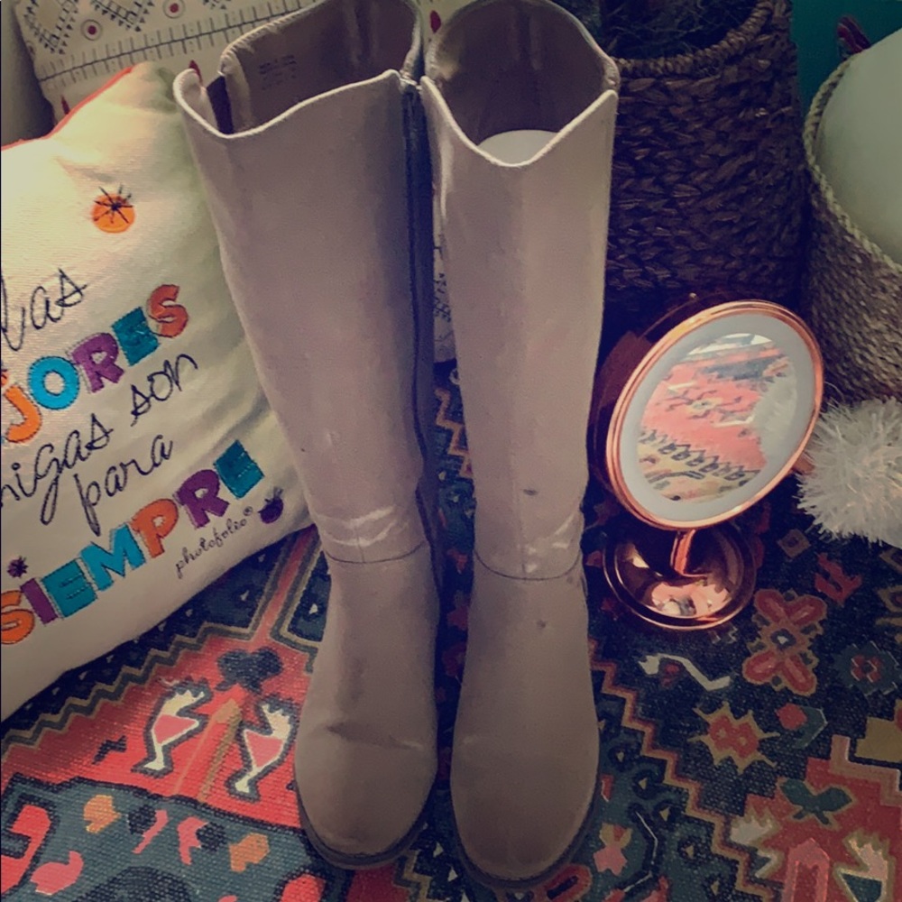 Mid high taupe boots